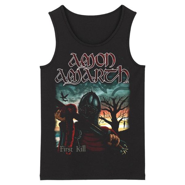 

bloodhoof amon amarth hard metal deathcore rock punk men' black tank asian size, White;black