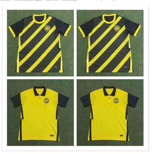 

customizable malaysia soccer jerseys 2021 2022 new national team men football shirts 21 22 home yellow away black rasid talaha bakhtiar, Black;yellow
