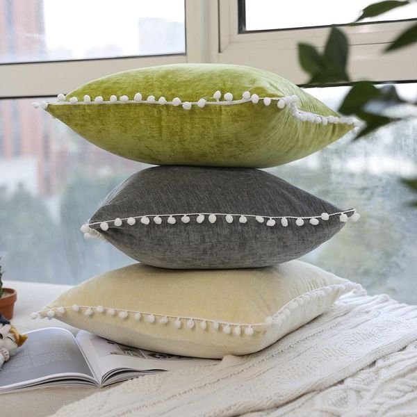 

nordic velvet cushion cover gray/beige/green square pillowcases for sofa chair decorative bedroom cushion covers 45*45cm