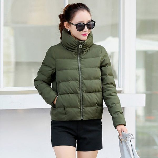 

2021 new female padded short winter wear korean of thin down cotton quilted jacket 3q5b, Black