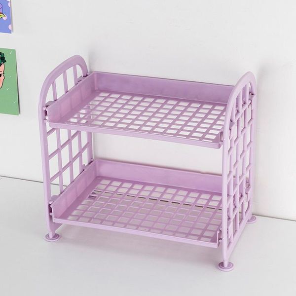 

hooks & rails 2 layer folding rack cosmetic brush pencil storage deskorganizer