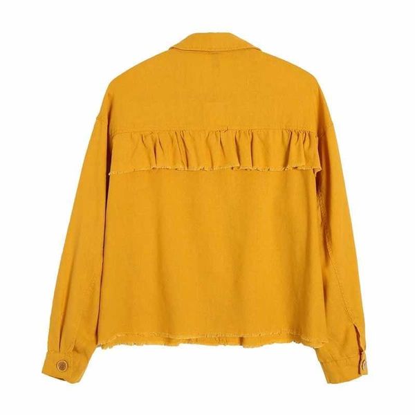 

FHD / 397ri 2021 spring and summer new fashion thin laminated decorative jacket, Yellow