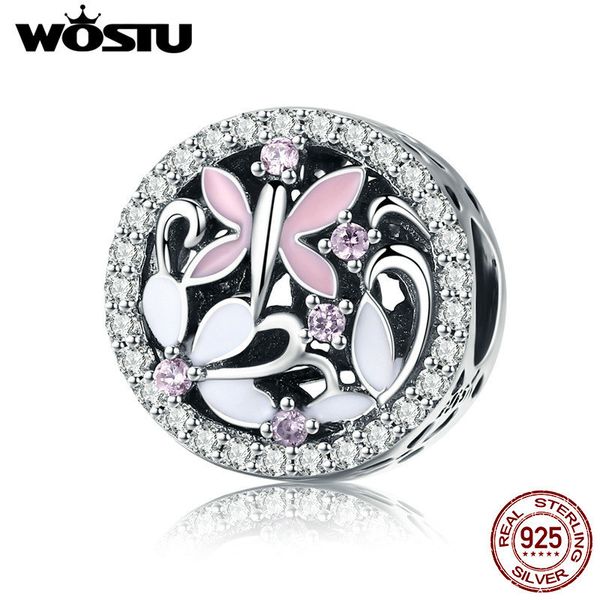 Wostu Pure 925 Sterling Silver Libélula Beads Fit Charme Original Bracelete DIY Jóias Moda Presente Para As Mulher q0531