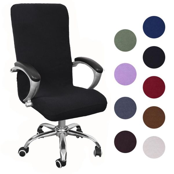 

s/m/l elastic stretch office chair cover spandex fabric boss chair slipcovers washable dust-proof rotating computer cover