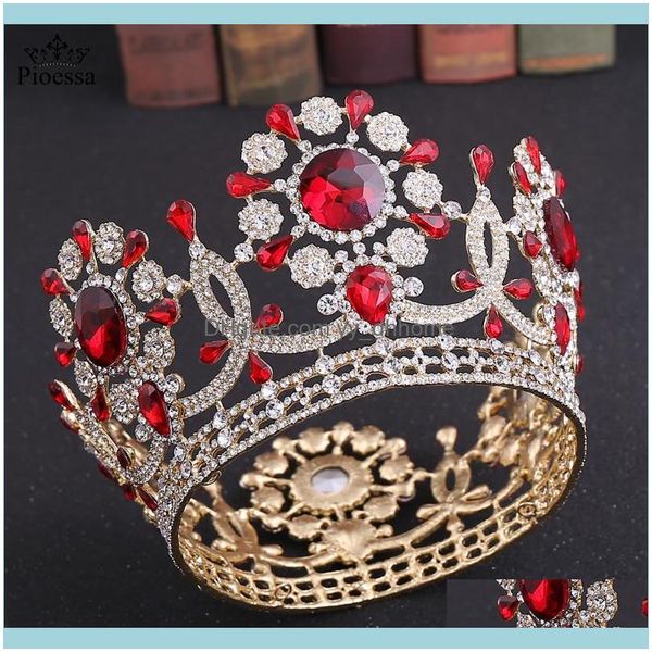 Barrettes Jewelrycrystal Queen tiaras e coroas de noiva headpiece cabeça de casamento jóias acessórios para mulheres diadema enfeites de cabelo de baile
