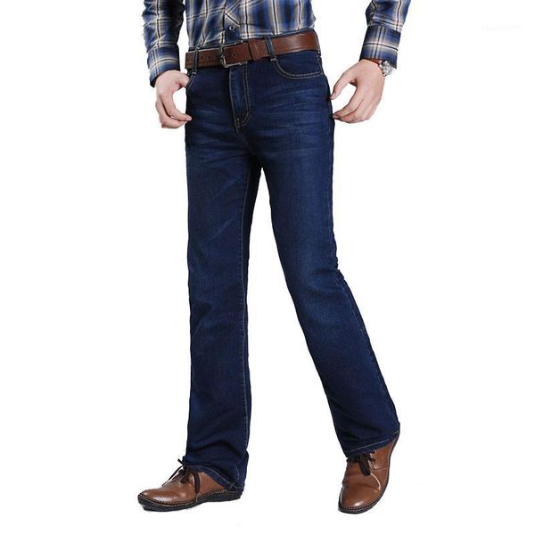

jeans for men 2021 men's denim micro flare pants korean dark blue more sizes 27-36