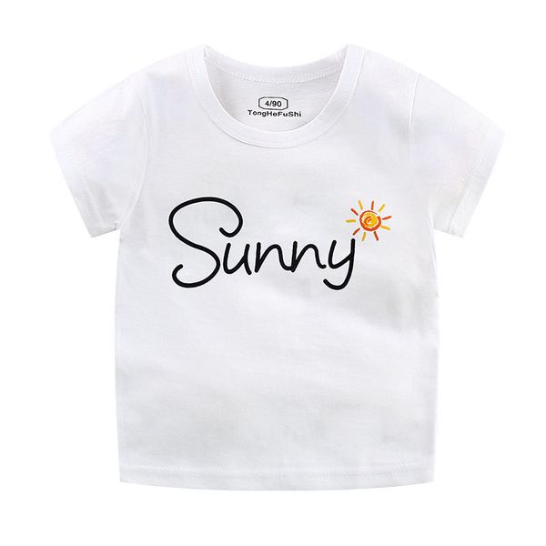 

new baby fashion toddler baby kids boys cartoon letter print cotton t-shirt clothes outfits girls boys clothes, Blue