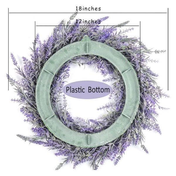 

decorative flowers & wreaths 18" artificial lavender wreath fake flower for front door farmhouse summer hanging wall window