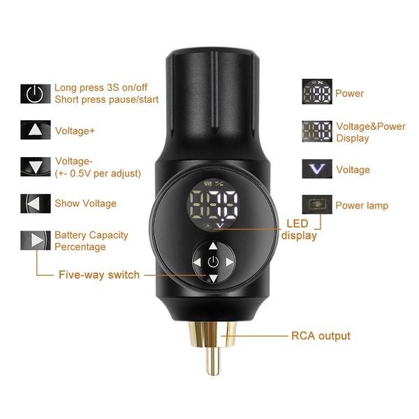 

wireless tattoo power supply rca connector mini tattoo battery power for rotarytattoo pen professional tattoo power supplyscouts