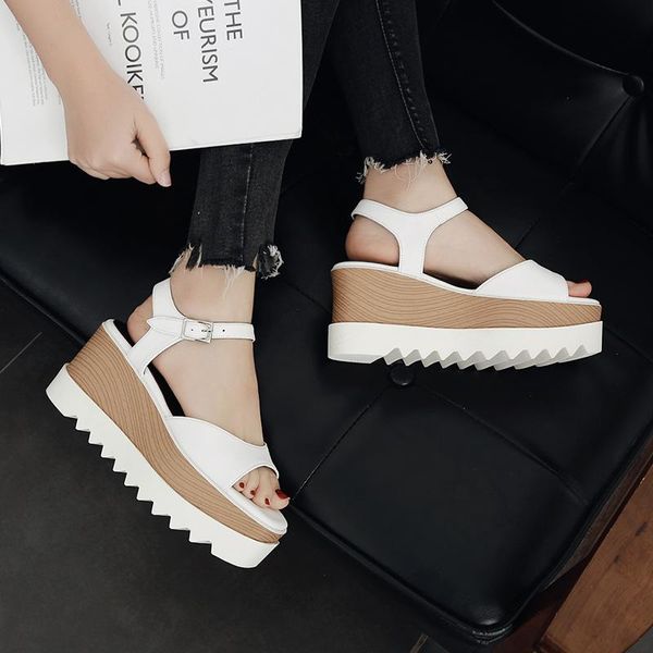 

female sandal all-match with heel 2021 summer sale of women's shoes womens wedges muffins shoe beige heeled sandals, Black