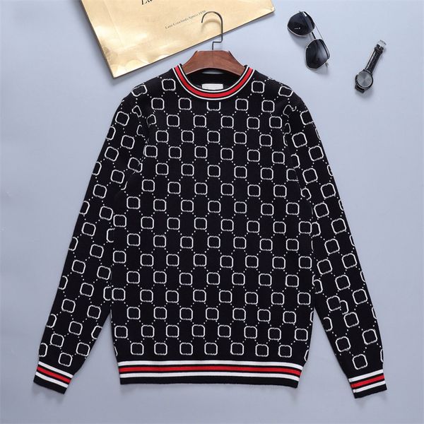 

2021 designer autumn and winter sweaters fashion retro pull de luxe long sleeve jumper casual be all-match couple essential element for keep, White;black