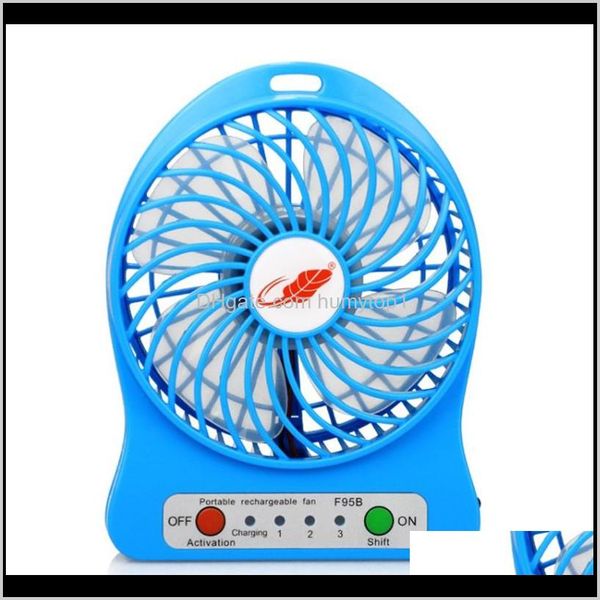 

portable rechargeable usb fan 3 gear speed desk mini air cooling cooler deskfan with 18650 battery and led light for trave camping inh4o