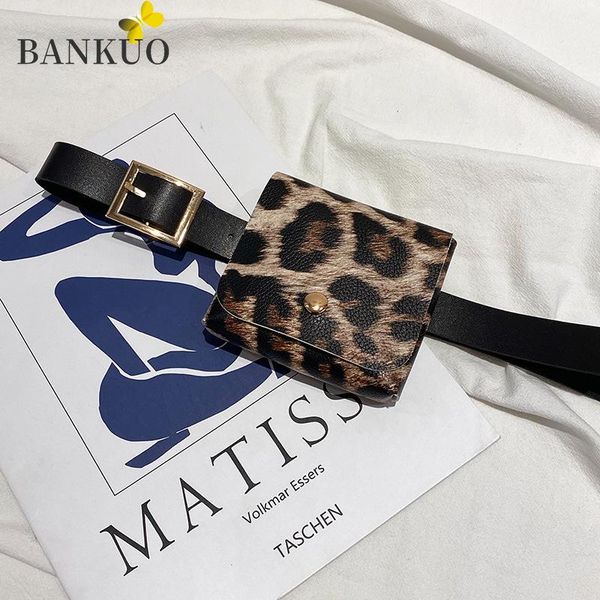 

waist bags bankuo women's pu leather leopard zebra pattern bark belt bag fashion fanny pack mini flap lipstick z313
