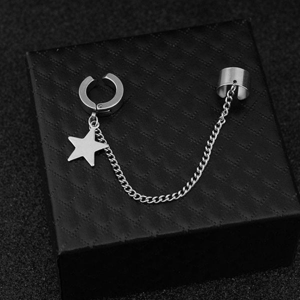 

dangle & chandelier men women earring fashion stainless steel ear chain key lock blade pendant couples ears clip jewelry gifts x5qd, Silver