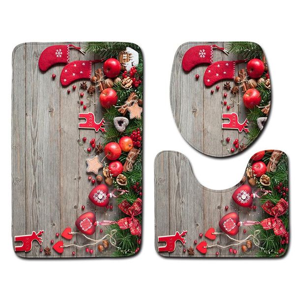 

3d christmas bathroom toilet three floor mat bathroom carpet