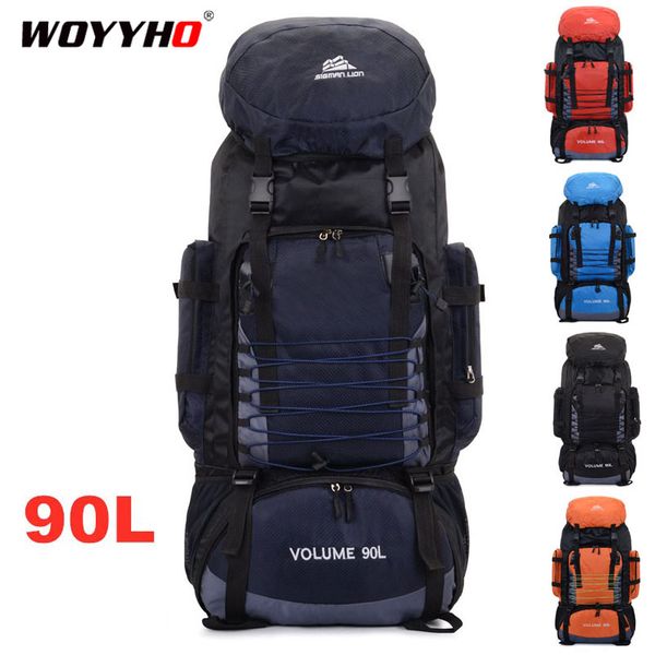 

90l outdoor waterproof travel climbing backpacklarge capacity camping hiking rucksackmen women trekking sport backpack
