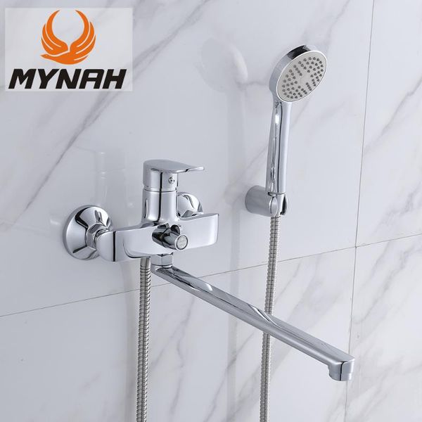 

bathroom shower sets mynah long spout rotatable set wall mounted faucet cold & water mixer bathtub double outlet tap