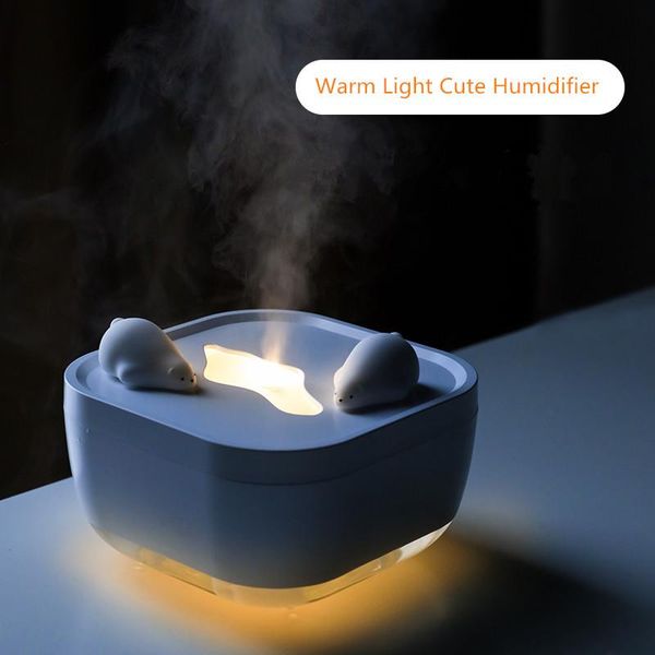 

humidifiers 700ml large capacity humidifer polar bear usb ultrasonic humidifier touch button mist maker with warm light aroma diffuser home