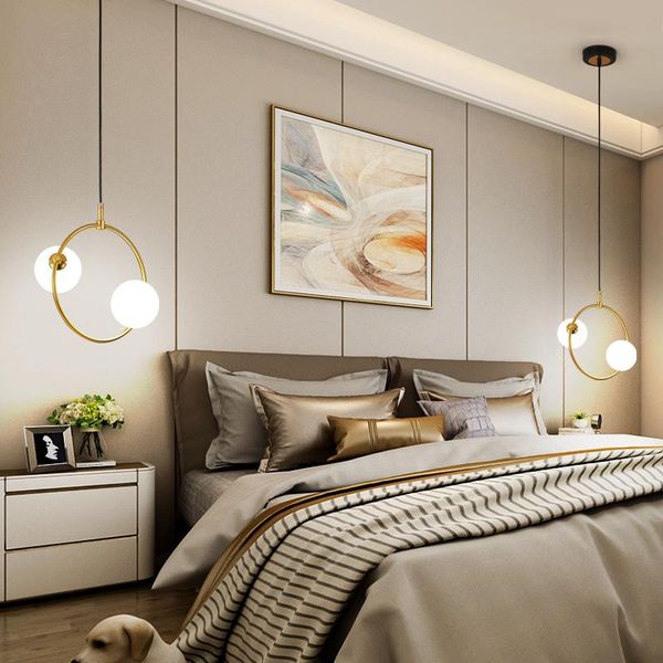 

chandeliers nordic luxury for bedside lamp dining hanging decoration bedroom living room indoor lighting golden drop light