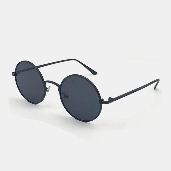 

metal full round frame pc lens anti-uv sun protection sunglasses, Black