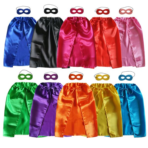

50*70cm lace-up plain superhero cape +mask for kids of 1-4 years 10 colors superhero costumes child halloween christmas theme cosplay cape