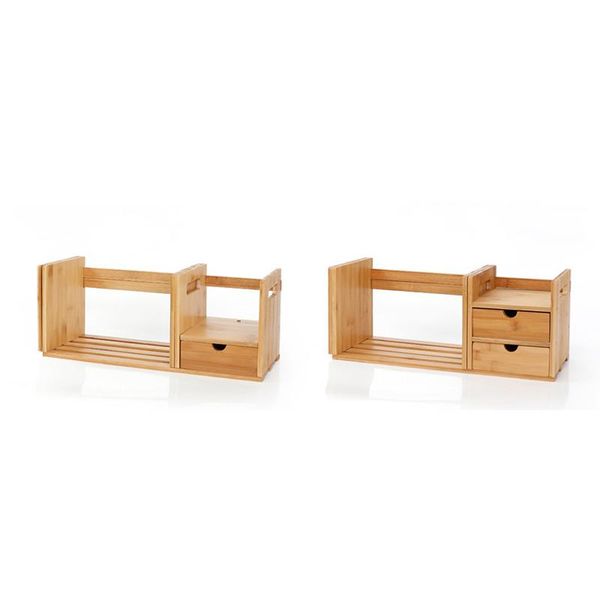 

hooks & rails bookshelf european-style simple with drawers 2 layers reinforcement deskwood color sundries book storage rack cabinet