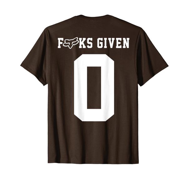 

fucks given 0 (0n back) t-shirt, White;black