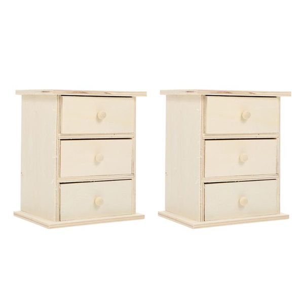 

gift wrap 1pc wooden case diy deskcontainer hand-painted storage box (random handle)