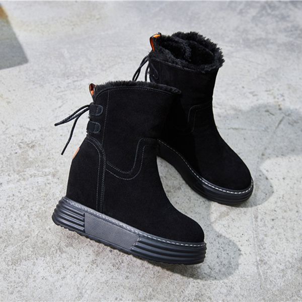 

swonco high snow women outfit winter boots female cunts shoes b90w, Black