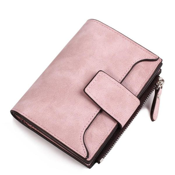 

wallets 2021 leather women wallet hasp small and slim coin pocket purse cards holders designer, Red;black