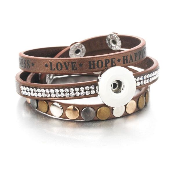 

charm bracelets weave leather bracelet snap fit 18mm button jewelry vintage bohemian rhinestone for women pu charms 2729, Golden;silver
