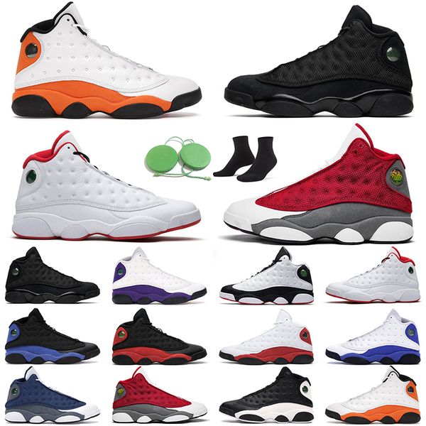 

13s red flint men basketball shoes black cat chicago game hyper royal mens trainer