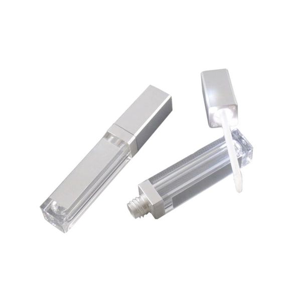 

storage bottles & jars 50pcs/batch, with mirror, 7ml led luminous lip gloss bottle container tube, black and silver cap on one side