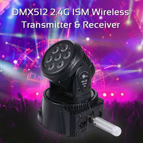 

2021 new dj 2.4g ism dmx512 transmitter and wireless receivers 800m long distance from visible transmission to leds stage disco lights party
