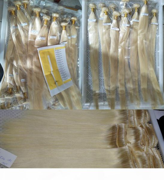 

full head color 613# brazilian hair weaves straight wave hair bundles 100g one bundle & 3 bundles one lot, Black