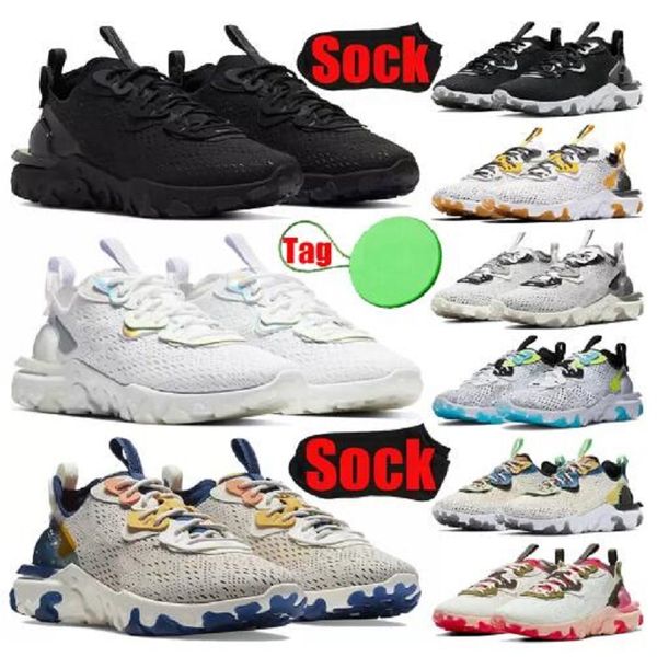 

vision element 55 87 men women running shoes triple black white schematic mens womens trainers sports sneakers size 36-45