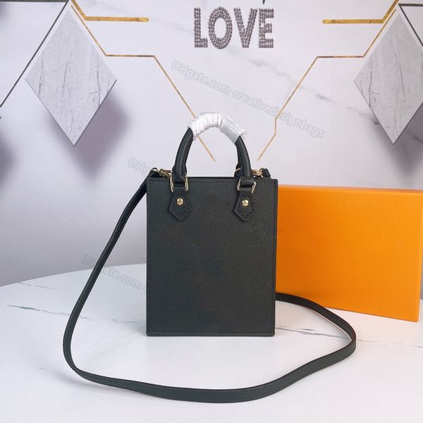 

10a l bag womens small tote bag mini sac plat soft grain embossed two-tone detachable shoulder strap double handle high cross body bags desi