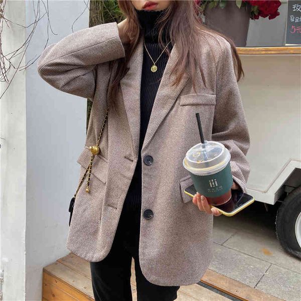 

women's suits & blazers hzirip women's retro cotton blazer, baggy, with an ol clip, vintage, , elegant, woolen, quilted, jacket, b, White;black