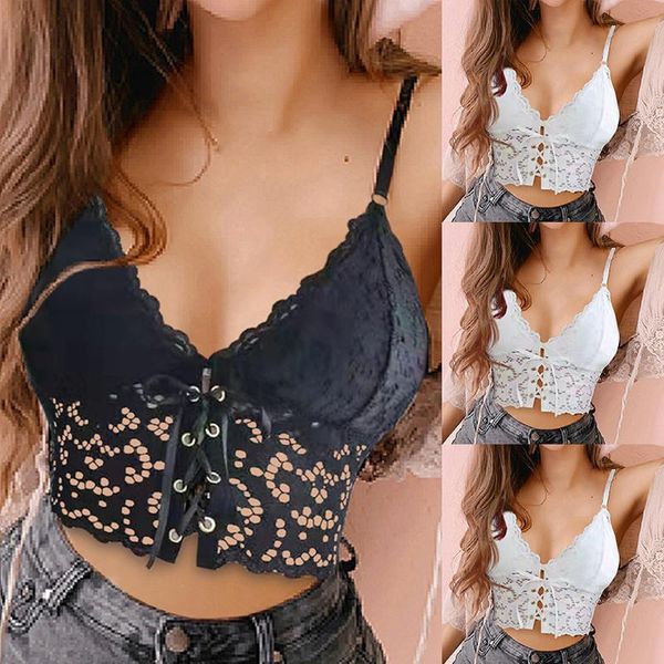 

yoga outfit womens tupe sports wireunderwear hollow out comfortable sleep bra girls bandage vest insert tank crop top