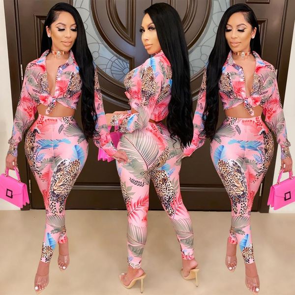 

2021 2-piece set of women's luxury suit printed pants party dress 8el5, Gray