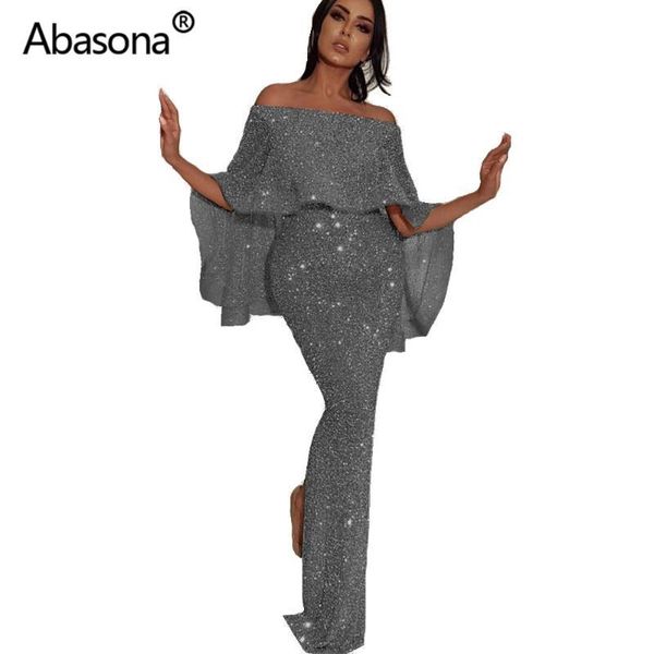 

spring summer women strapless sequined dress off shoulder backless butterfly sleeve bling night club prom gown dresses tricolor, Black;gray