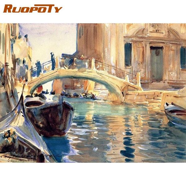 

paintings ruopoty frame picture diy painting by numbers for venice number acrylic canvas gift home wall art