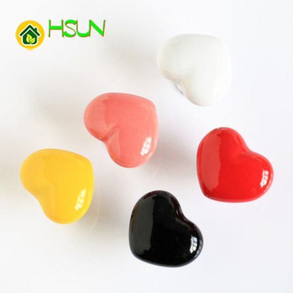 

lovely colorful heart-shaped ceramic handle european rural drawer wardrobe cabinet door children marriage room heart handle