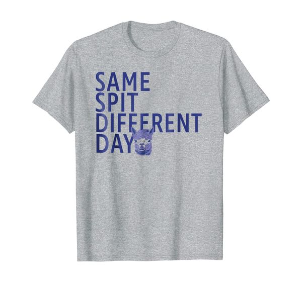 

same spit different day funny alpaca t-shirt, White;black