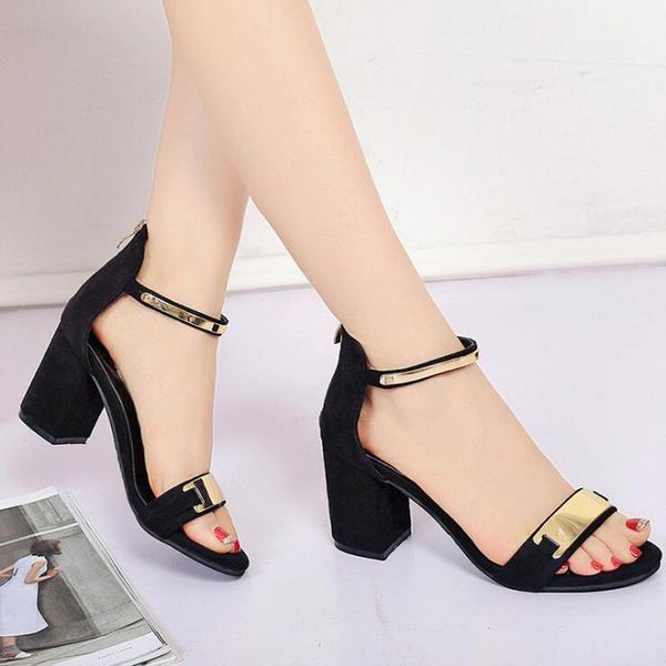 

sandals 2021 women fashion casual metal bling for high heels summer shoes mujer sandalias size 35 - 39, Black