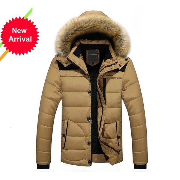 

2021 Kb New Autumn and Winter Men's Plush Cotton Hooded Hairy Collar Coat Fashion Couple Warm Outer Wear Hot 3fis 07SW, Black