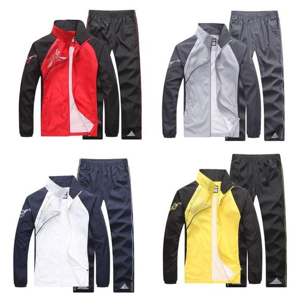 

men's tracksuits hike walk jogging gym tracksuit sport jacket suit sweats set trousers jogger sweatsuits blazer 2 pc t62 4 colors, Gray