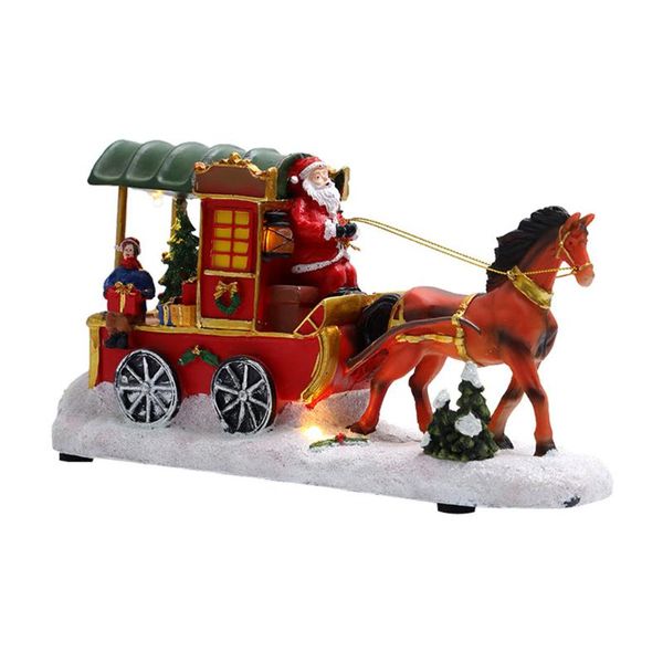 

christmas decorations 1pc resin carriage craft deskornament luminous xmas adornment