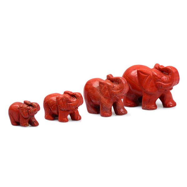 Natürlicher roter Jaspis, geschnitzter Elefant, Edelstein, Kristall, Tierfigur, Reiki