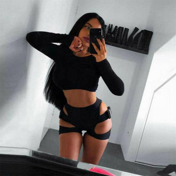 

women's shorts women high waist cut biker woman elastic leopard hollow out bodycon slim sporty buckle summer bottoms, White;black